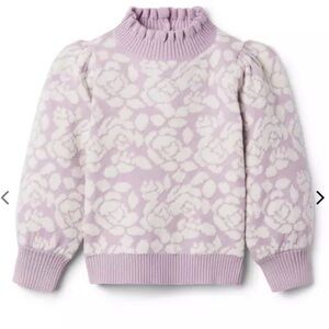 Janie and Jack Floral Boucle Ruffle Collar Sweater Size 10